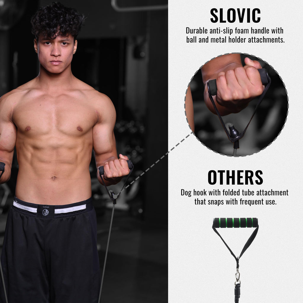 SLOVIC 25 kg Resistance Tube – Natural Latex Band with Foam Handles & Door Anchor